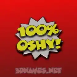 oshy in 100 Percent style - 3D name wallpaper