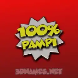 pampi in 100 Percent style - 3D name wallpaper