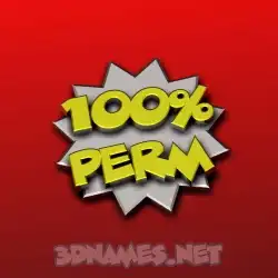 perm in 100 Percent style - 3D name wallpaper