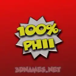 phii in 100 Percent style - 3D name wallpaper