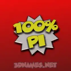 pi in 100 Percent style - 3D name wallpaper