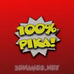 pika in 100 Percent style - 3D name wallpaper