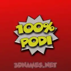 podi in 100 Percent style - 3D name wallpaper