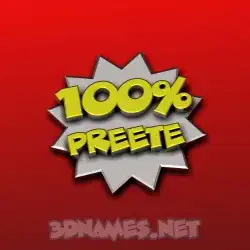preete in 100 Percent style - 3D name wallpaper