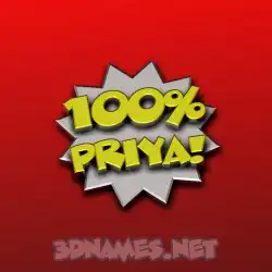 priya in 100 Percent style - 3D name wallpaper