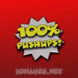 pushups in 100 Percent style - 3D name wallpaper
