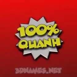 quanh in 100 Percent style - 3D name wallpaper