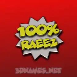 raeez in 100 Percent style - 3D name wallpaper
