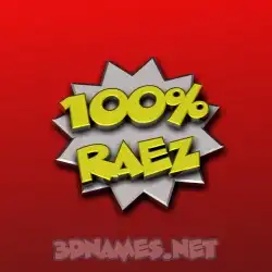 raez in 100 Percent style - 3D name wallpaper