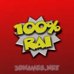 rai in 100 Percent style - 3D name wallpaper