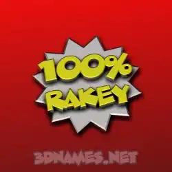 rakey in 100 Percent style - 3D name wallpaper