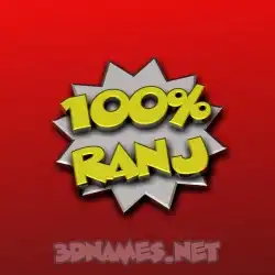 ranj in 100 Percent style - 3D name wallpaper
