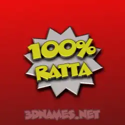 ratta in 100 Percent style - 3D name wallpaper