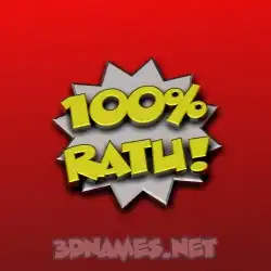 ratu in 100 Percent style - 3D name wallpaper
