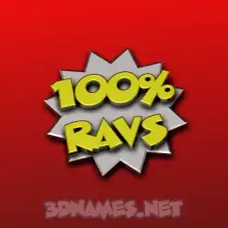 ravs in 100 Percent style - 3D name wallpaper