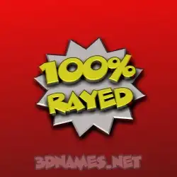 rayed in 100 Percent style - 3D name wallpaper