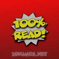 read in 100 Percent style - 3D name wallpaper