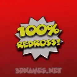 redross in 100 Percent style - 3D name wallpaper