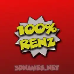 renz in 100 Percent style - 3D name wallpaper