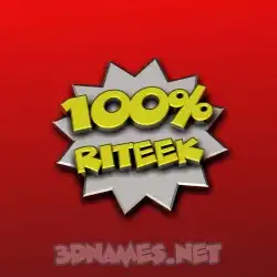 riteek in 100 Percent style - 3D name wallpaper