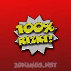 rizki in 100 Percent style - 3D name wallpaper