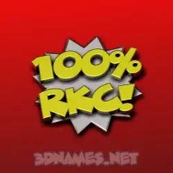 rkc in 100 Percent style - 3D name wallpaper