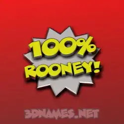 rooney in 100 Percent style - 3D name wallpaper