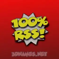 rss in 100 Percent style - 3D name wallpaper