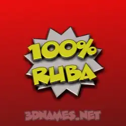 ruba in 100 Percent style - 3D name wallpaper