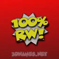 rw in 100 Percent style - 3D name wallpaper