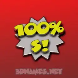 s in 100 Percent style - 3D name wallpaper
