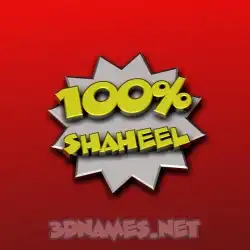 shaheel in 100 Percent style - 3D name wallpaper