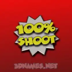 shoot in 100 Percent style - 3D name wallpaper