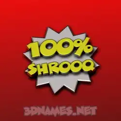 shrooq in 100 Percent style - 3D name wallpaper