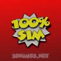 sim in 100 Percent style - 3D name wallpaper