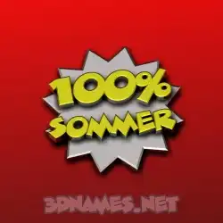 sommer in 100 Percent style - 3D name wallpaper