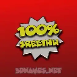 sreethu in 100 Percent style - 3D name wallpaper