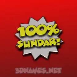 sundar in 100 Percent style - 3D name wallpaper