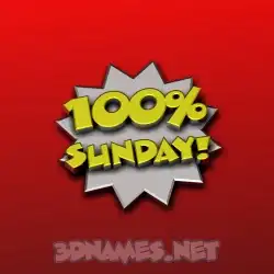 sunday in 100 Percent style - 3D name wallpaper