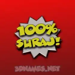 suraj in 100 Percent style - 3D name wallpaper