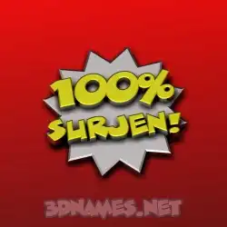 surjen in 100 Percent style - 3D name wallpaper