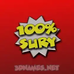 sury in 100 Percent style - 3D name wallpaper