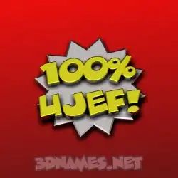 ujef in 100 Percent style - 3D name wallpaper