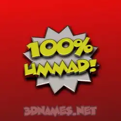 ummad in 100 Percent style - 3D name wallpaper