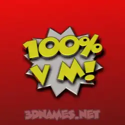 v m in 100 Percent style - 3D name wallpaper