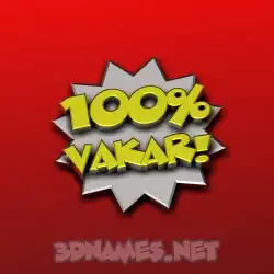 vakar in 100 Percent style - 3D name wallpaper