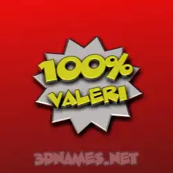 valeri in 100 Percent style - 3D name wallpaper