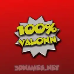 valonn in 100 Percent style - 3D name wallpaper