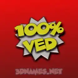 ved in 100 Percent style - 3D name wallpaper