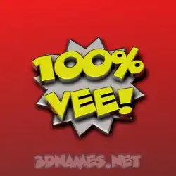 vee in 100 Percent style - 3D name wallpaper
